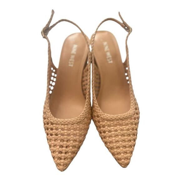 Nine West Woven Slingbacks Pumps Size 8 M Tan - Picture 2 of 9